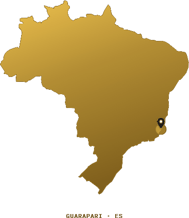 Mapa do Brasil com a localização de Guarapari, ES